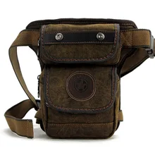 Высокое качество Мужские холщовые мотоциклетные ножные Сумки поясная Сумка пояс бедра ягодицы посыльного плеча Путешествия знаменитая сумка через плечо