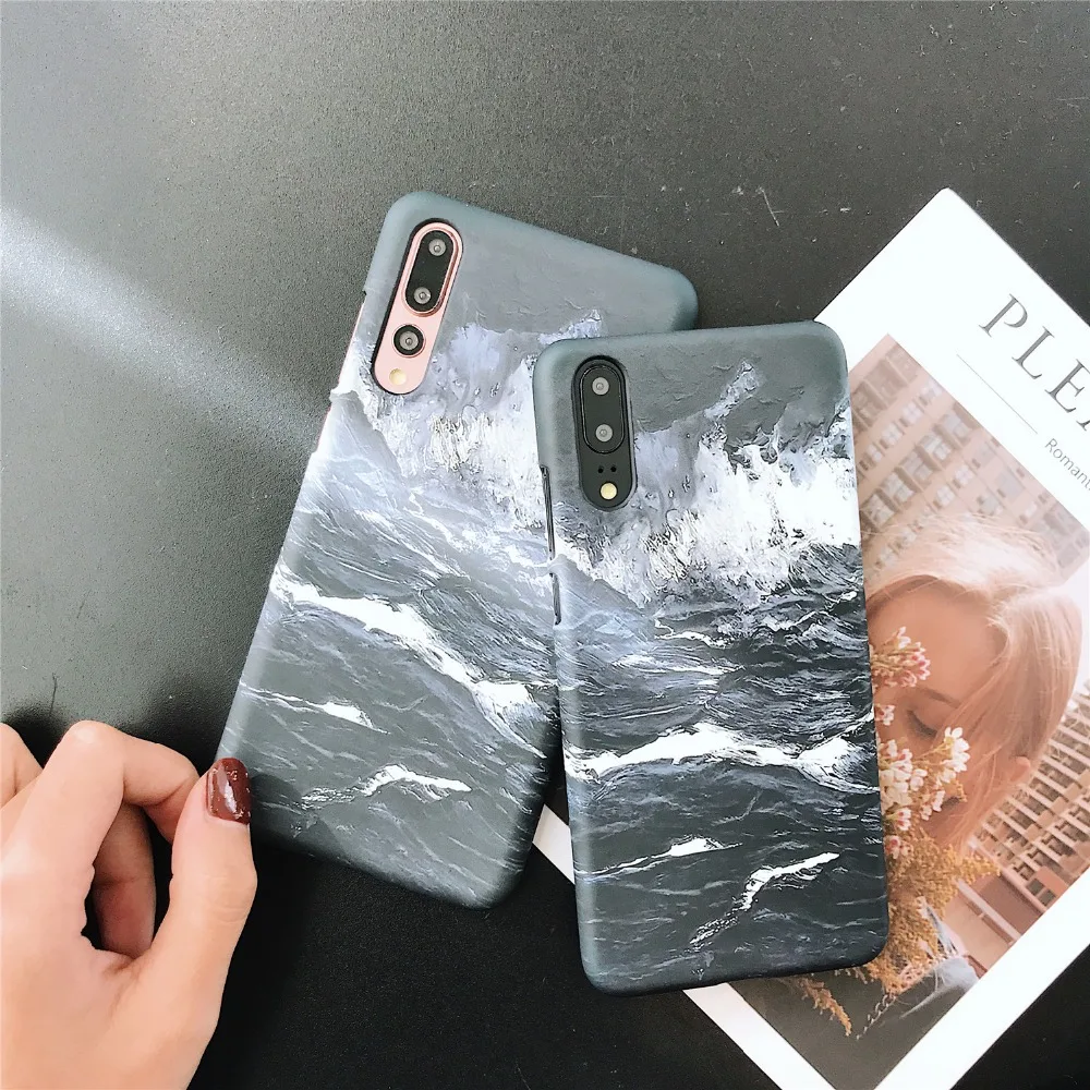 

ZRICKIE Pattern Wave Cases For Huawei P20 10Plus Hard Matte PC Case For Huawei Honor 8 9 10 Lite V9 Ultra Thin Capa Fundas Coque