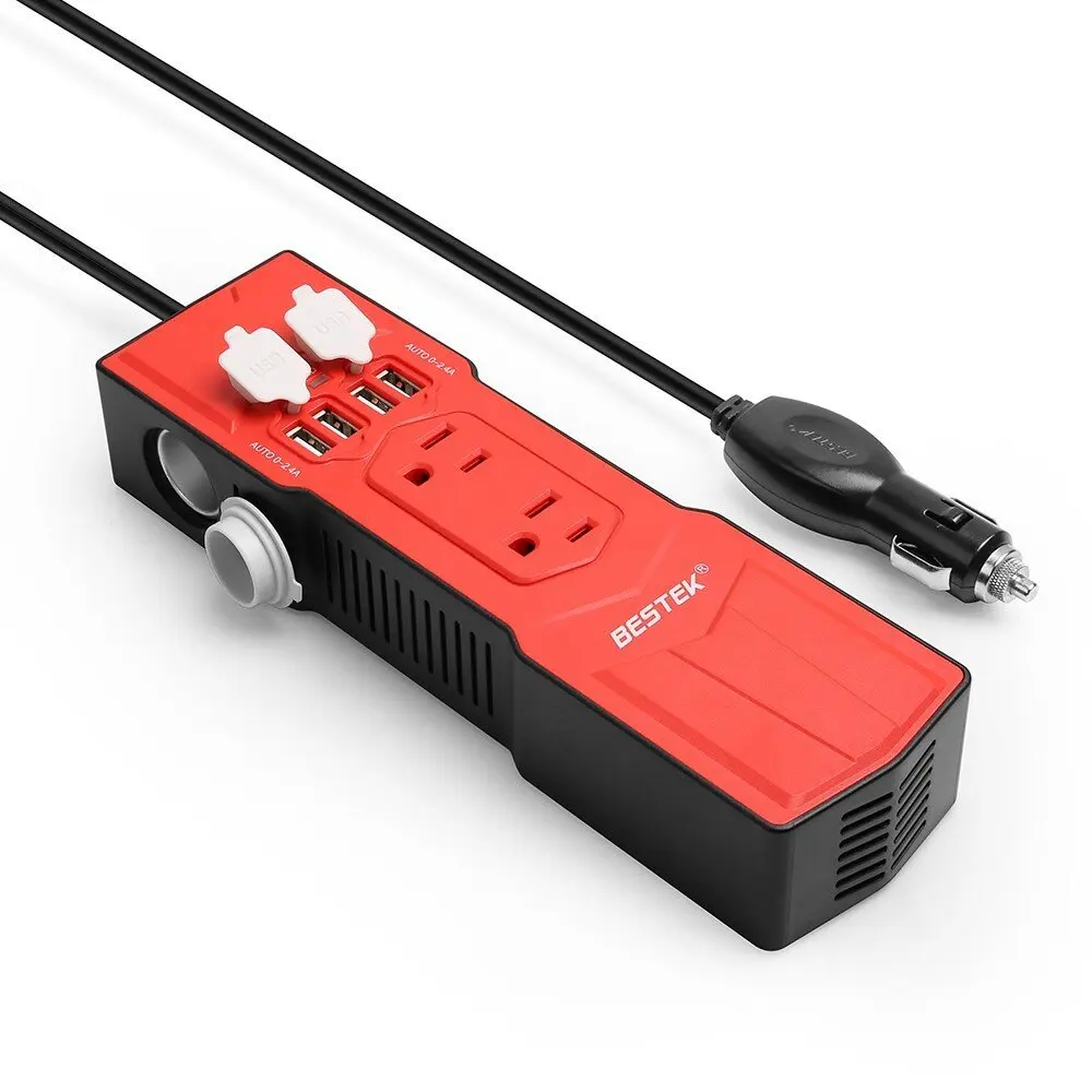 

BESTEK Car Power Inverter 12V 110V Converter 200W 12V To 110V Converter DC AC Invertor 5V 4.8A 4 USB Charger Car Socket Adapter