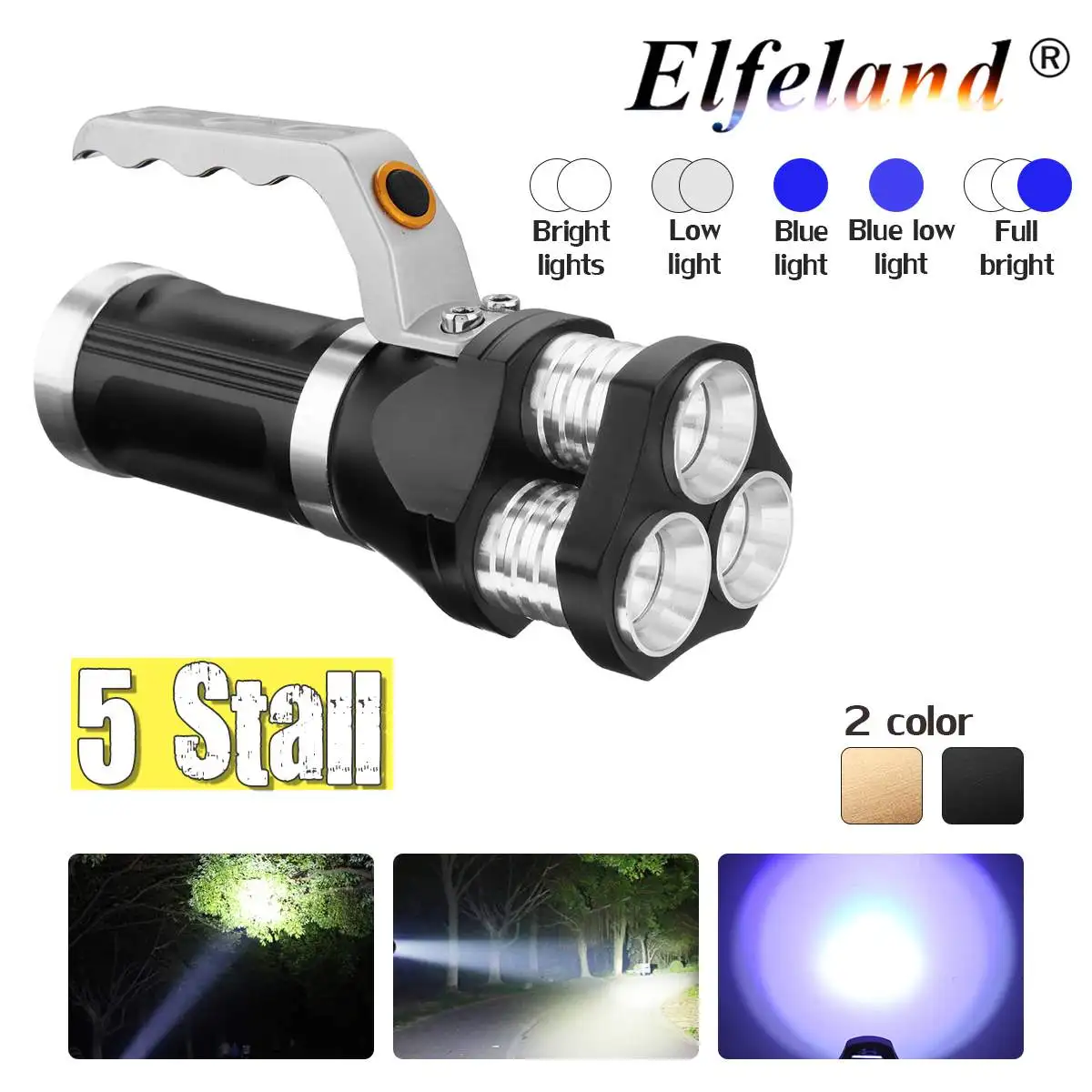 

3*t6 5 modes waterproof flashlight zoomable 120000lm LED Portable Smuxi flashlight use 18650 for hunting cycling IPX6