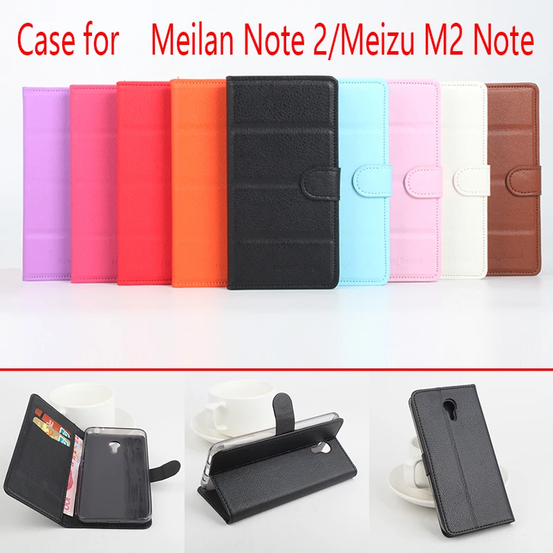 

For Meizu M2/Meilan 2 M578c Phone Case Folio Flip Pure Color Lichee Pattern PU Leather Wallet Case Cover Cash/Card Slots sanheng