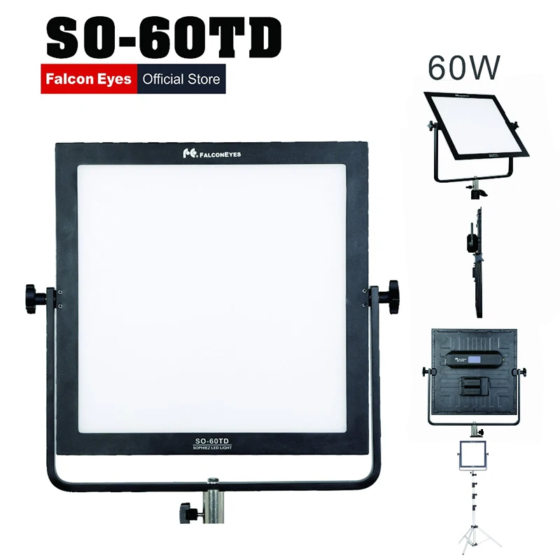 

Falcon Eyes 60W Beauty LED Video Photographic Lighting Lamp Bi-color Square Soft Panel Light For Photo Studio Movie Shooting