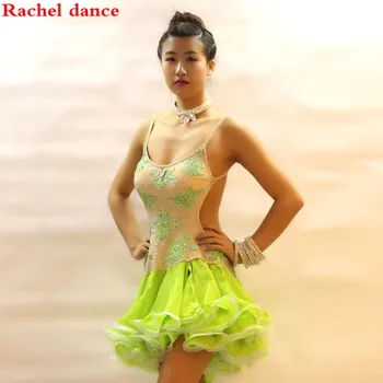 

Ballroom Lady Latin Diamond Dance Dress Fringe Competition 2017 Dresses Skirt Woman Costumes Adult Sexy Salsa Paillettes