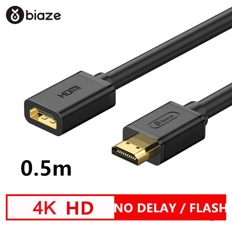 Biaze HDMI в VGA адаптер 1080P цифро-аналоговый видео аудио конвертер HDMI кабель для Xbox 360 PS3/4 PC ноутбук ТВ коробка проектор - Цвет: HDMI Extension Cable