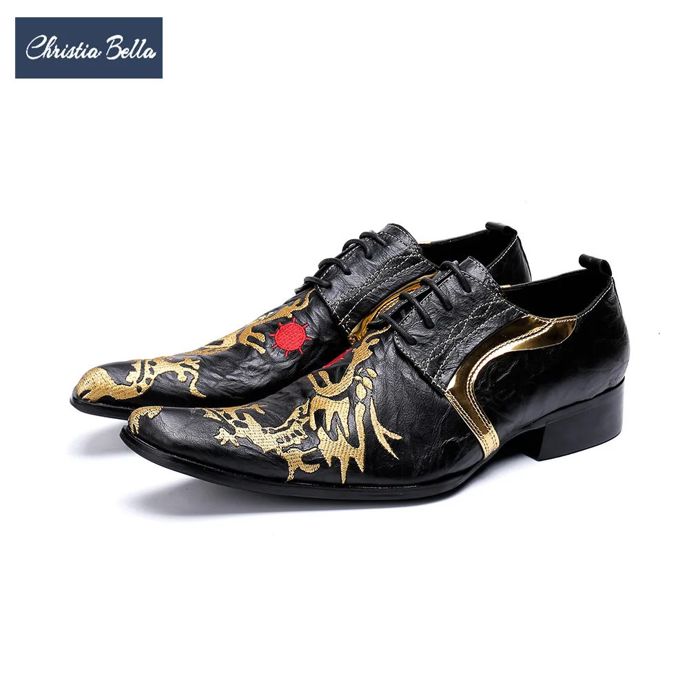 Große Brogues Schuhe Oxford Kleid Stickerei Leder Bella Schwarzes Business Größe Up Männer Aus Vintage Party Christia Lace Echtem HvOZWq4Y