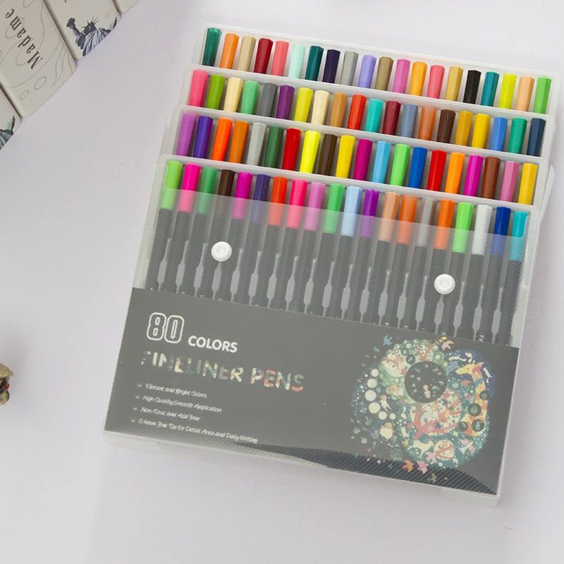 

0.4 mm 80 Colors Fineliner Pens Water Based Assorted Ink Arts Drawing Fiber Pen