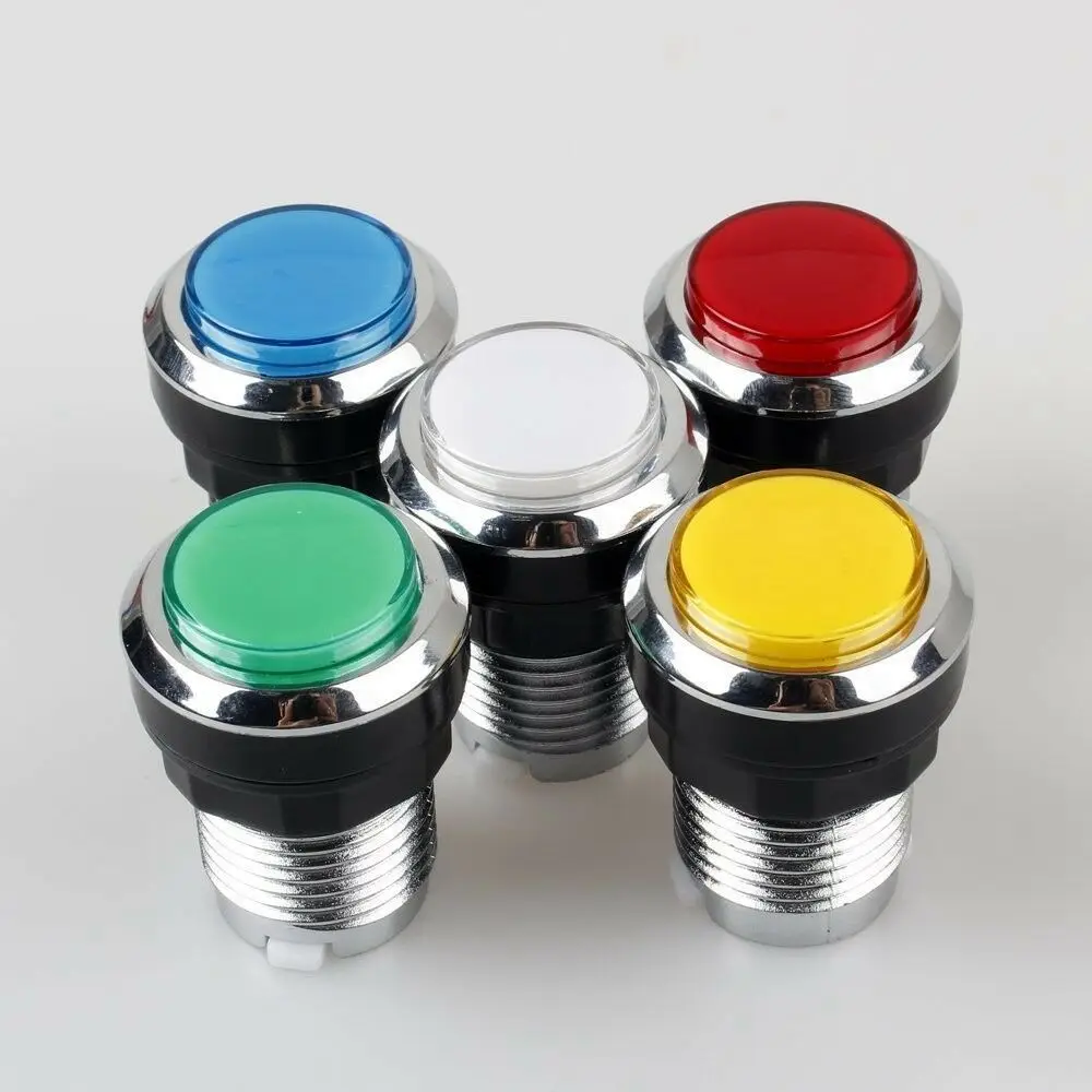 

32MM Round Push Button LED Light Lamp Beads Illuminated For Arcade Video Game Easy Install Durable GA0032-GA0036