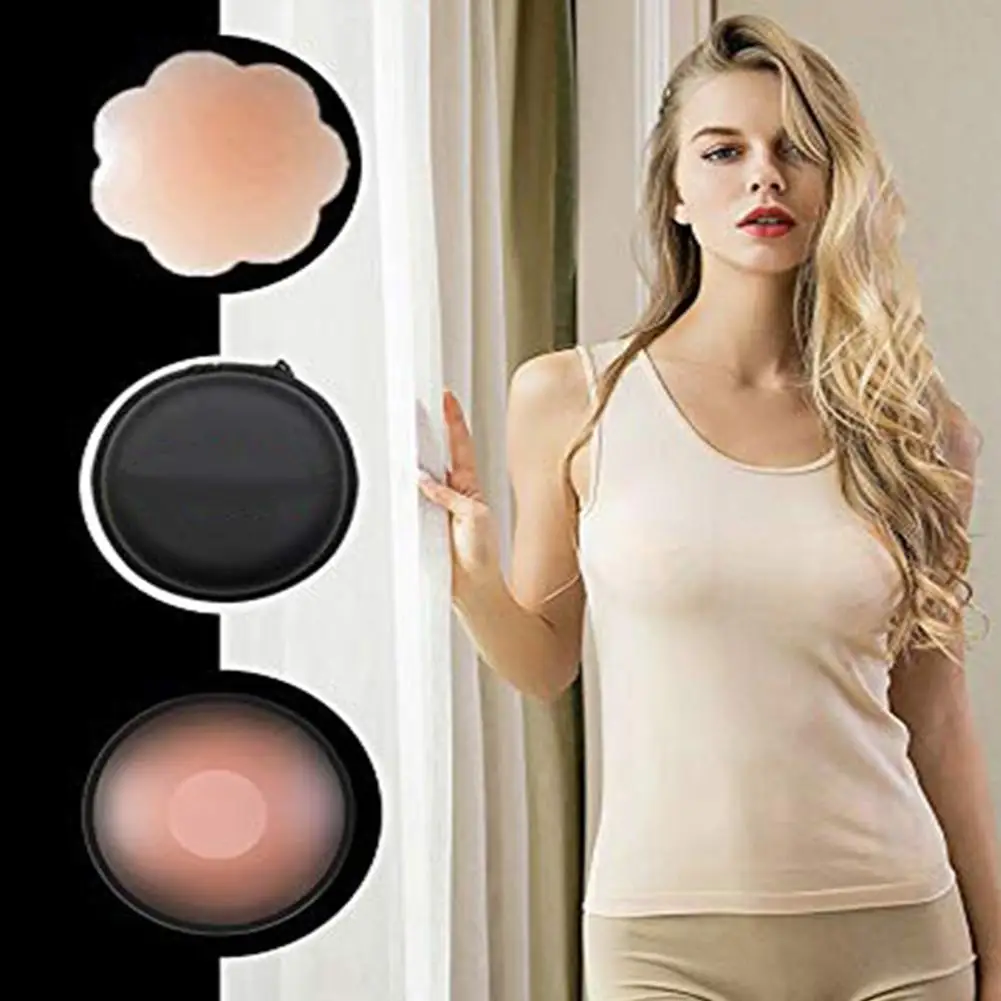 

4Pairs/Set Flower Round Shape Reusable Silicon Invisible Silicone Nipple Cover