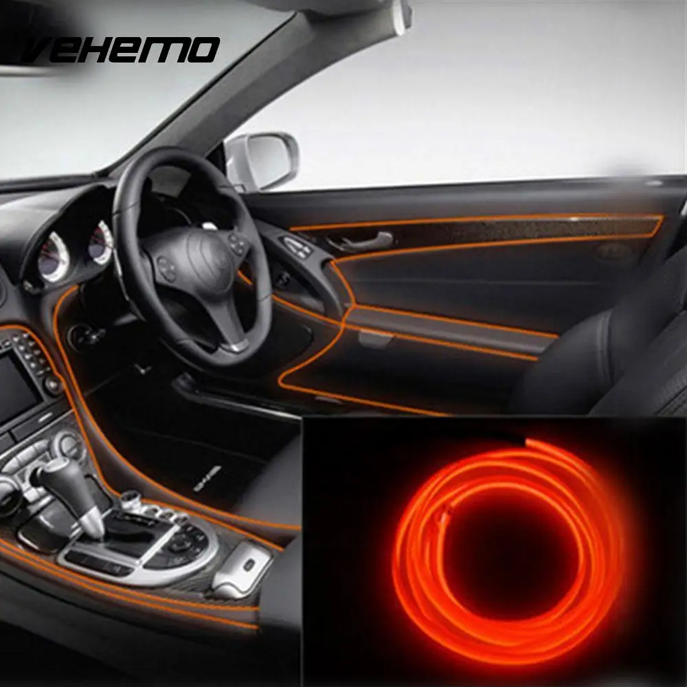 Vehemo 2 M luces de neón tira de autopartes decoración luces tira de luces interiores tira de luces para coches decoración DIY para flexible Vehemo 2 M luces de neón tira de autopartes decoración luces tira de luces interiores tira de luces para coches decoración DIY para flexible