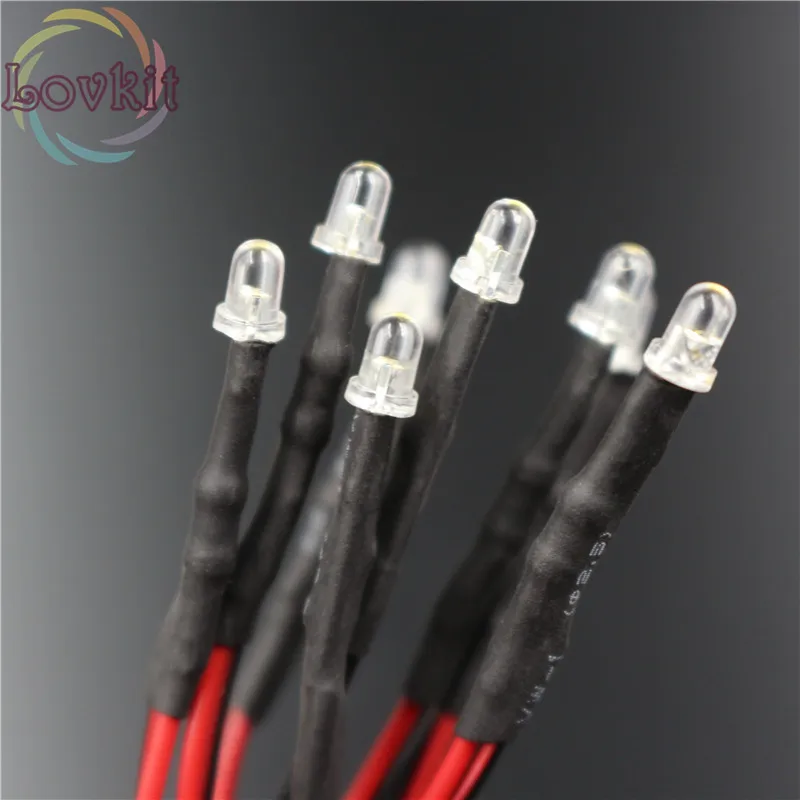 10//20//50//100pcs DC 9V-12V 3mm 5mm Pre wired LED Bulb Emitting Diodes 11 Colors