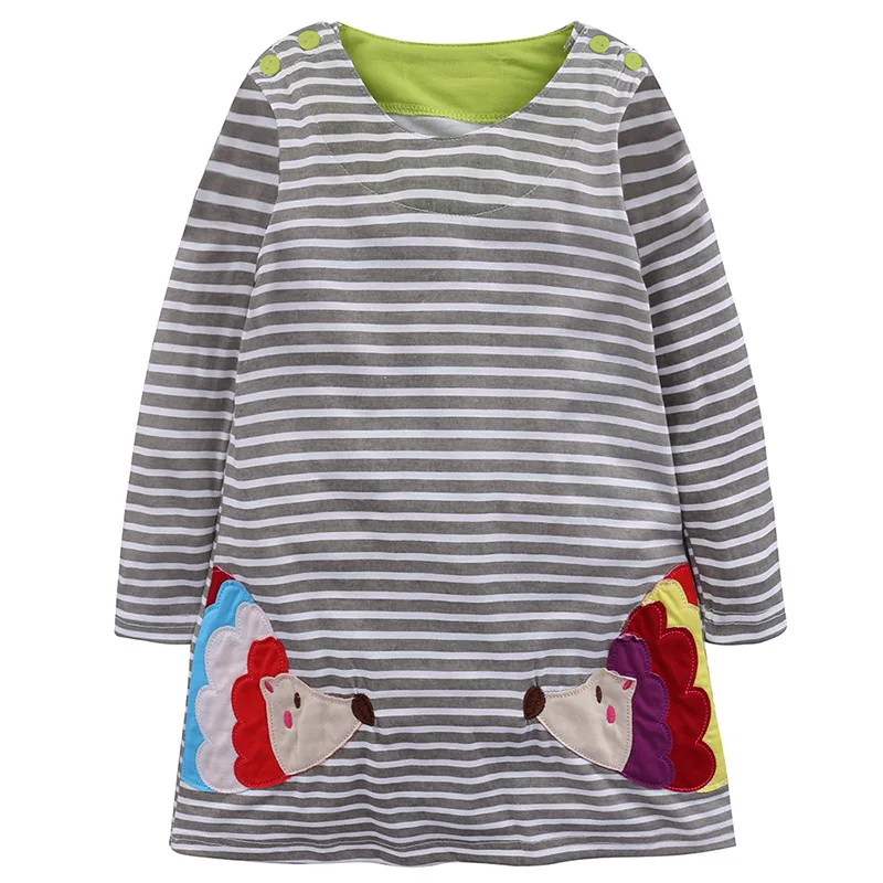 long sleeve baby girls dress cartoon cotton baby clothes (1)