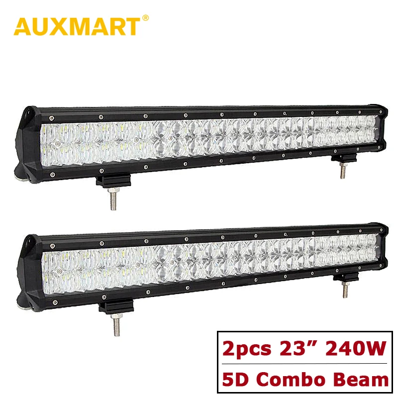 Auxmart 5D 23 дюймов светодиодный светильник-бар 2 шт. внедорожный комбинированный луч светодиодный светильник 23 \Авто прицеп грузовик Кемпер лод... Auxmart 5D 23 дюймов светодиодный светильник-бар 2 шт. внедорожный комбинированный луч светодиодный светильник 23 \Авто прицеп грузовик Кемпер лод...