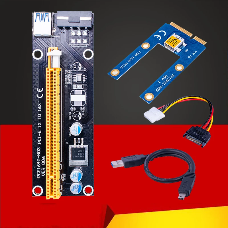 Мини PCIe 1x для PCI Express x16 Riser Card для ноутбука внешняя видеокарта GDC Miner Mini PCIe для PCI-e слот для майнинга BTC