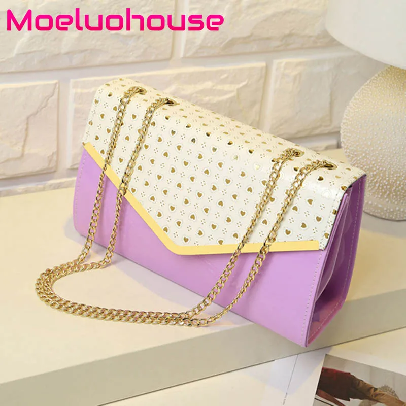 

Moeluohouse Heart Dots Women Girl Shoulder Corssbody Messenger Box Bag Flap Rectangle Hasp Chain Korean Style Kawaii Cute Gift