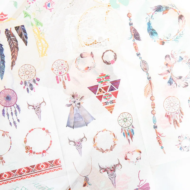 

6 Sheets/pack Lovely Dreamcatcher Label Stickers Set Decorative Stationery Stickers Scrapbooking DIY Diary Album Stick Label