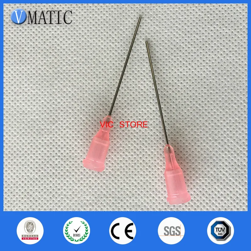 Free Shipping 100Pcs 20G Pink 1'' Stainless Steel Glue Dispensing