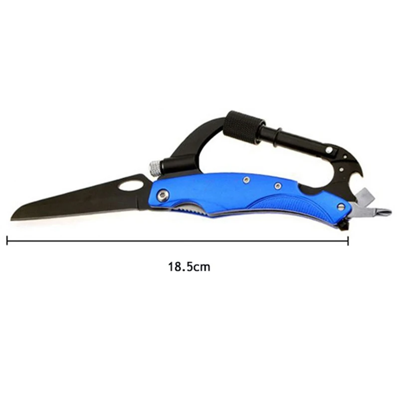 8 в 1 Многофункциональный складной нож для выживания на открытом воздухе карабин крестовая отвертка крюк брелок нож