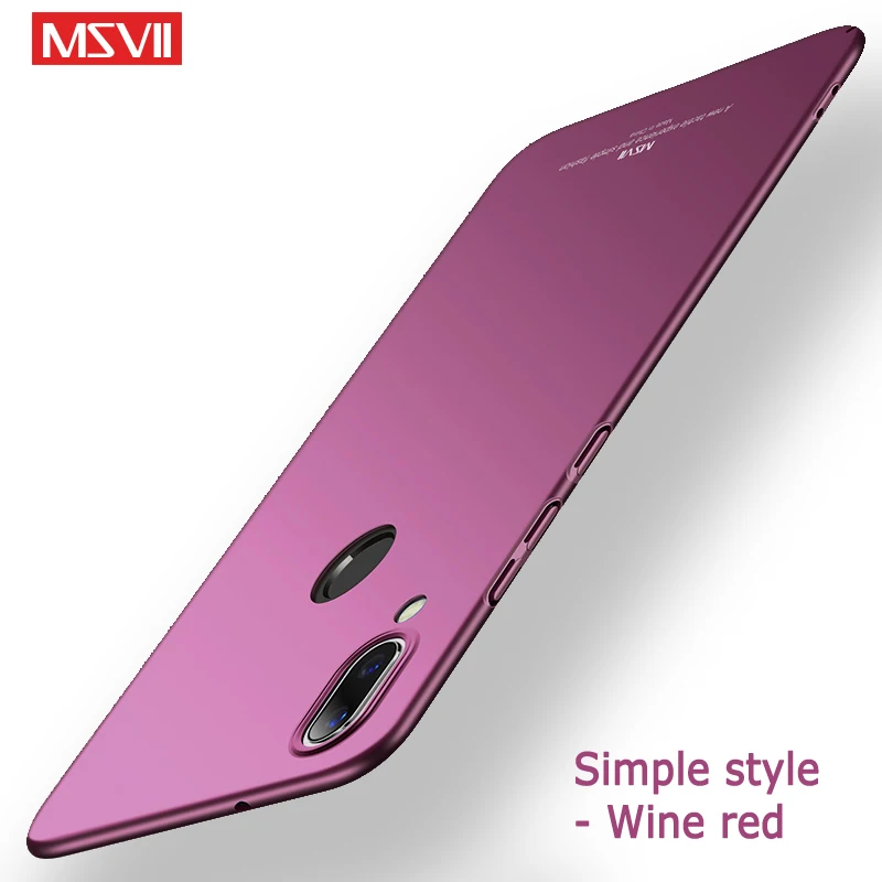 Simple Wine Red Чехол Msvii для huawei P Smart чехол тонкий матовый Coque P Smart+ Чехол Жесткий PC чехол для huawei P Smart Plus чехол s - Цвет: Simple Wine Red