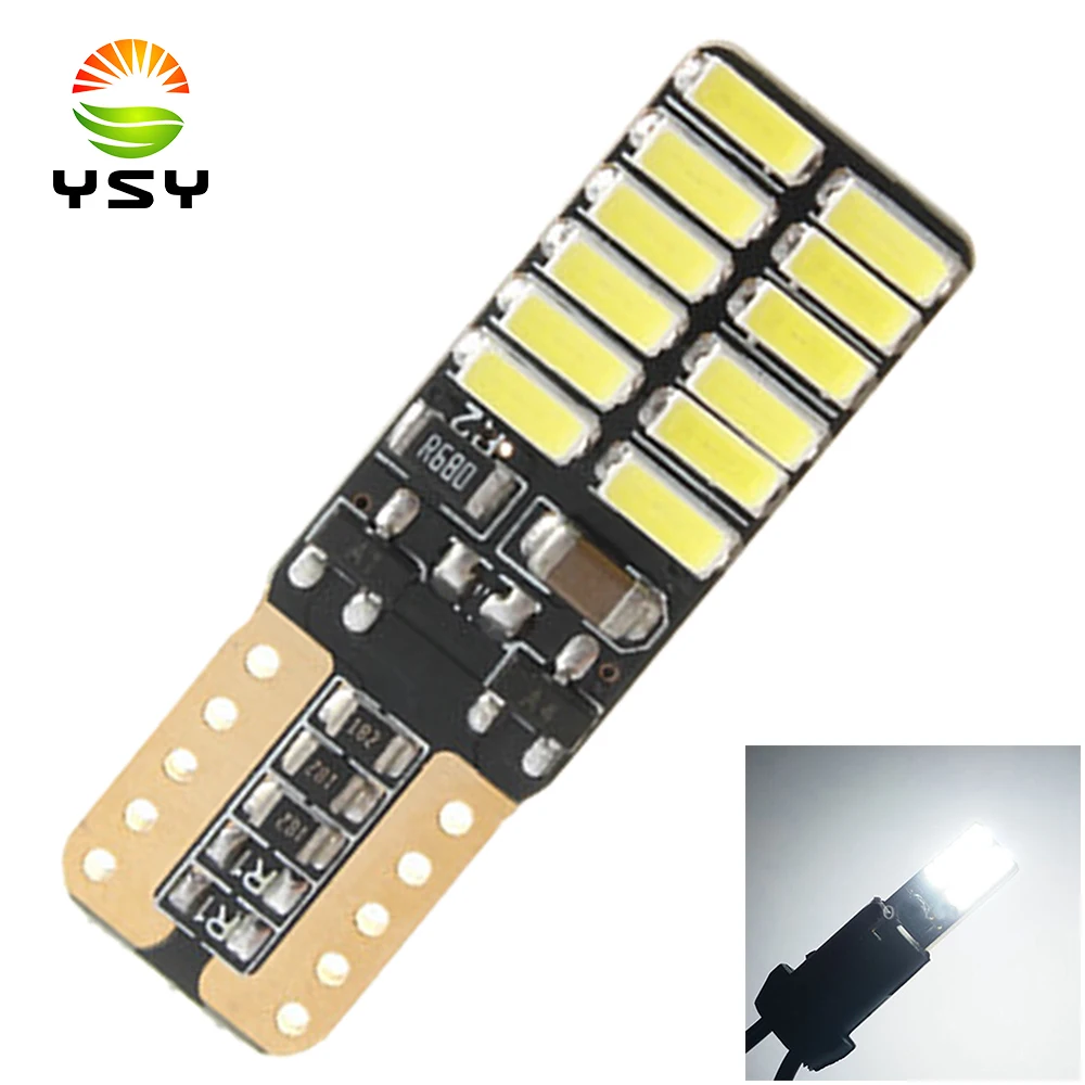 YSY супер яркий 24 SMD 4014 светодиодный автомобильный светильник 12 в белый w5w T10 led авто