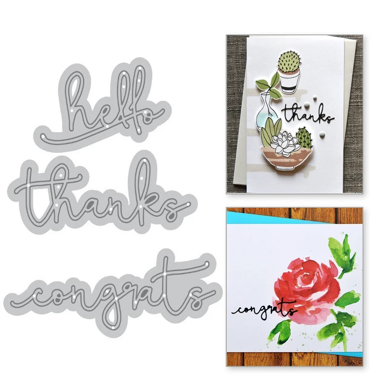 

Eastshape Hello Thanks Congrats Letter Metal Cutting Dies Scrapbooking New 2019 For Making Card Craft Stitch Troqueles Stencil
