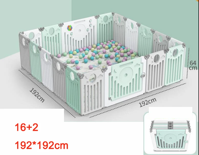 Детский манеж складной Манеж высота 64 см - Цвет: 16 plus 2