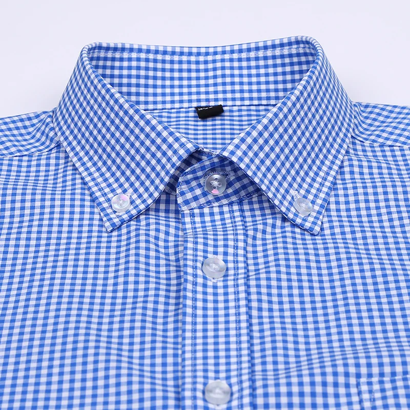 DAVYDAISY 100% Cotton Men Shirt Long Sleeved Plaid Striped Casual Business Dress Shirts DS151