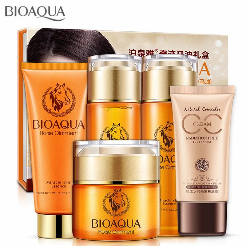 BIOAQUA/Брендовое масло чудо лошади 5 шт. набор для ухода за кожей крем лица + лосьон