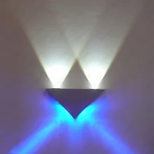 Up/Down 4W LED Wall Sconce Light Dimmable/Not Fixture Lamp Triangle Lighting Living Room Disco Cafe Silver Shell
