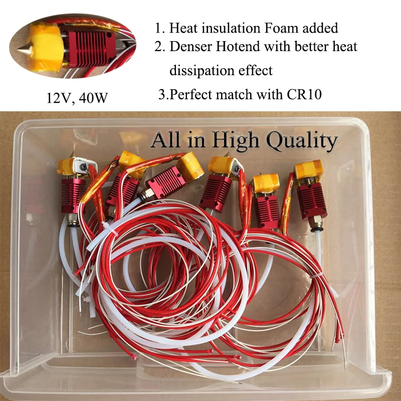 Модернизированный металлический MK10 экструдер J-head подключения печатающей головки набора в собранном виде 12 v/24 v 40 Вт для CR10 ender3 pro экструдер Bowden в 3D-принтеры Запчасти