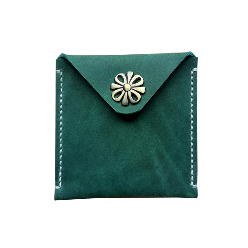

Genuine Leather Handmade Full Grain Crazy Horse Leather Original Brand Designer Women Purses Small Wallets Credit Card Holder