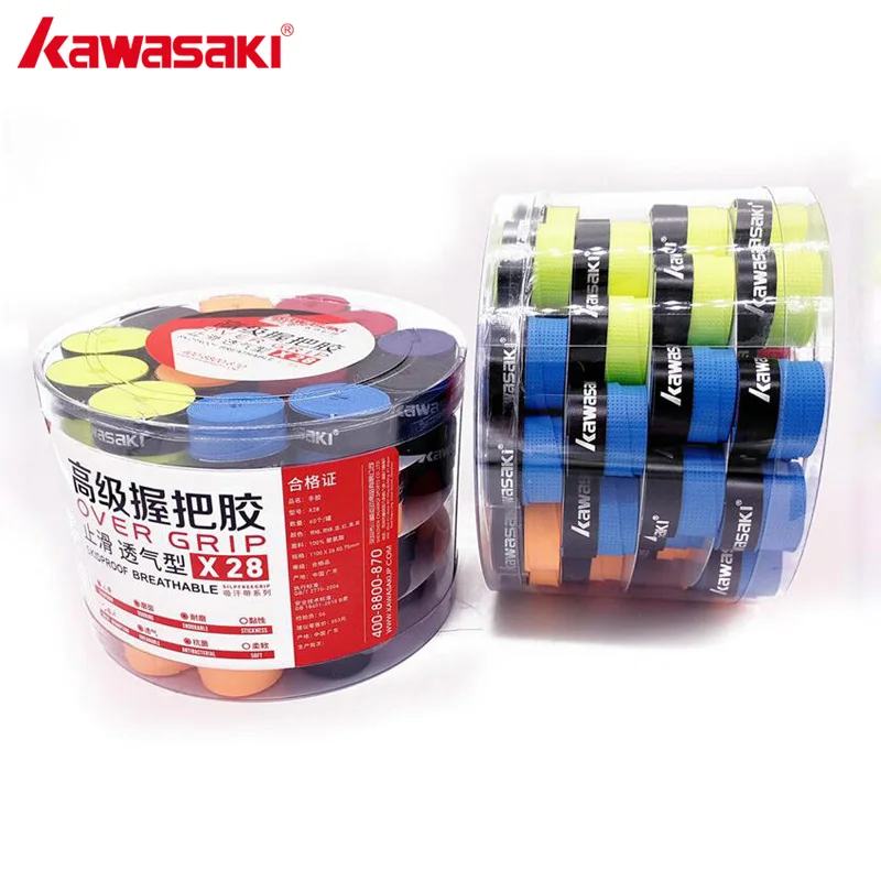 

60Pcs/lot Kawasaki Anti-slip Tennis Overgrips Tape Sweatband Badminton Grips Over Grip Racquet Accessories X28 Mix Color