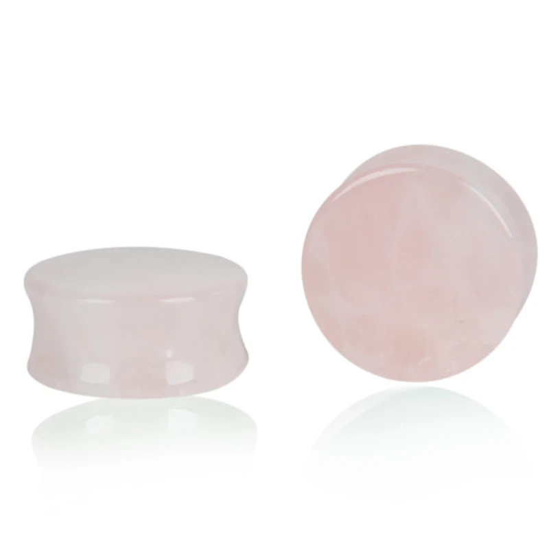 2pcs Shellhard Punk Women Ear Plugs Vinatge Pink Precious Stone Double Flare Flesh Tunnels Gauges Expander Body Piercing Jewelry