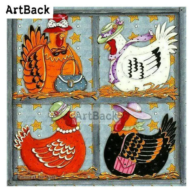

5d diamond painting cross stitch cock full square drill 3d diamond embroidery rhinestone stick drill embroidered chicken