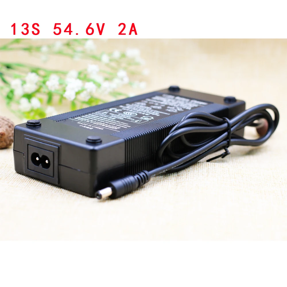 

AERDU 13S 54.6V 2A 48V Lithium-ion battery pack charger 5.5*2.1mm Universal AC DC Power Supply Adapter EU/US/AU/UK Plug