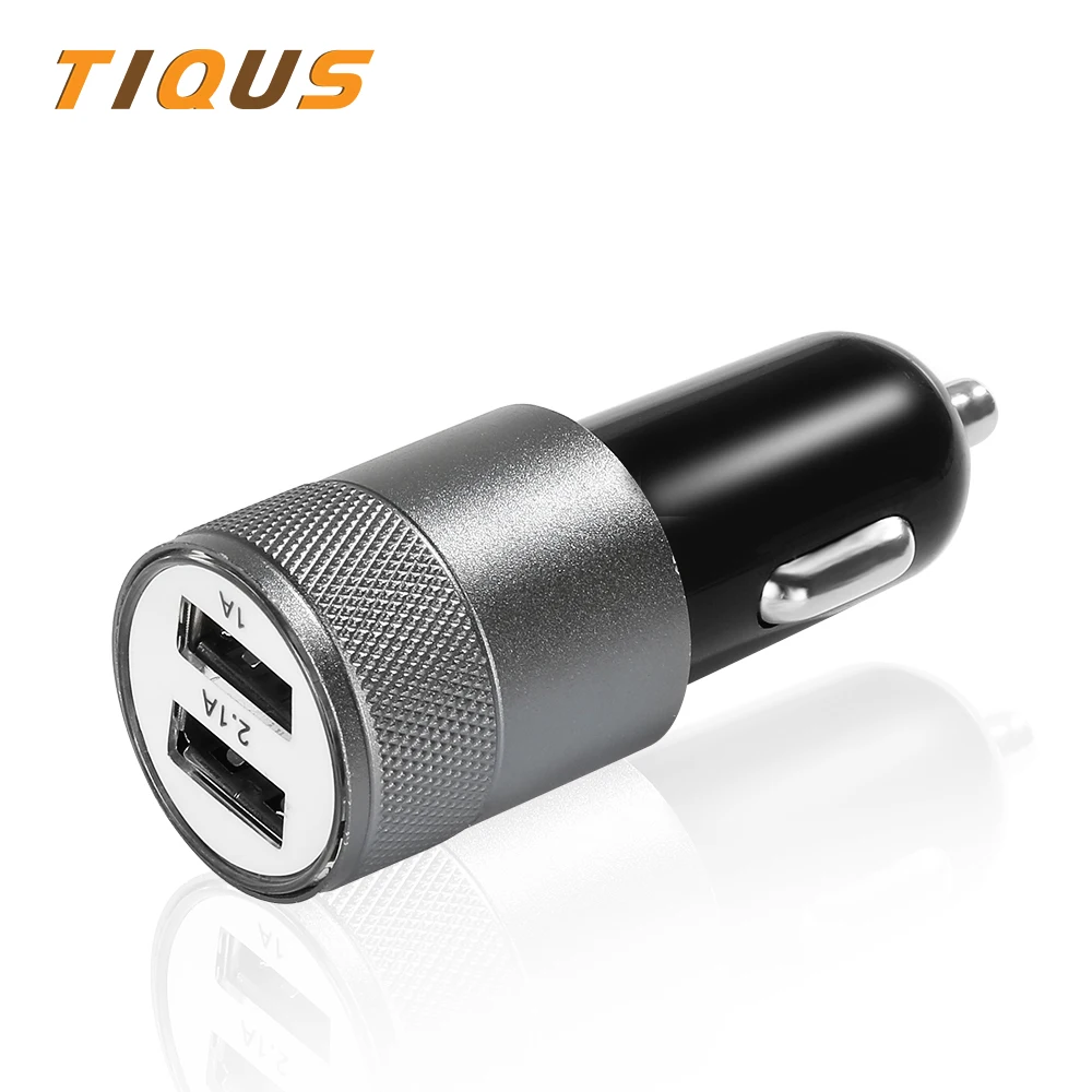 TIQUS شاحن سيارة ثنائي USB 5 فولت 2.1A ل فون X 8 7 زائد الهاتف المحمول العالمي 2 منفذ يو إس بى محول لسامسونج S8 السيجار المقبس