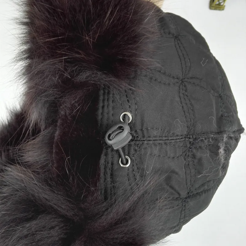Для женщин натуральным лисьим мехом меховые шапки-бомберы с мехом кролика, искуственный мех, зимние теплые шапки модные ушей головные уборы для любителей LF4054