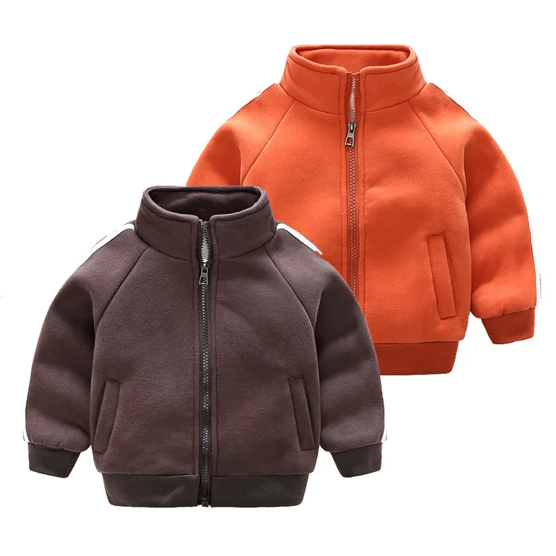 NewFashionKidsBoysWarmJacketLeisureJacketPlusVelvetWinter