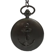 Новая мода руль якоря циферблат с римскими цифрами кварцевые карманные часы Аналоговые кулон ожерелье Мужские Женские часы бронза/черный