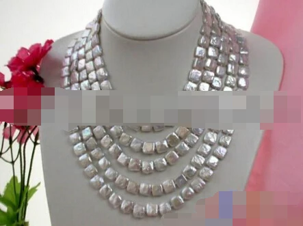 

FREE SHIPPING>@@> 0557 WHITE SQUARE FW CULTURED PEARL NECKLACE