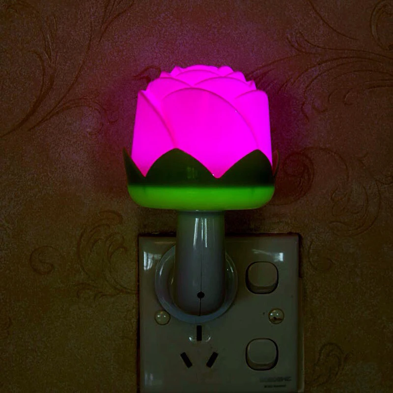 1 pc розы модельный свет Сенсор светодиодный свет общий плагин энергосберегающие лампы прикроватные детская комната праздник лампа