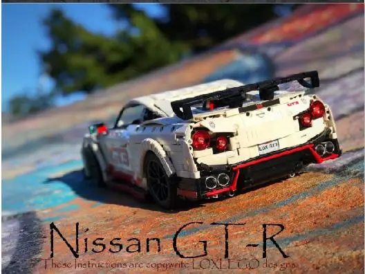 Technic MOC серия гоночный автомобиль Nissan технология 25326 кирпичи Модели Строительные наборы Блоки Игрушки для мальчиков подарок