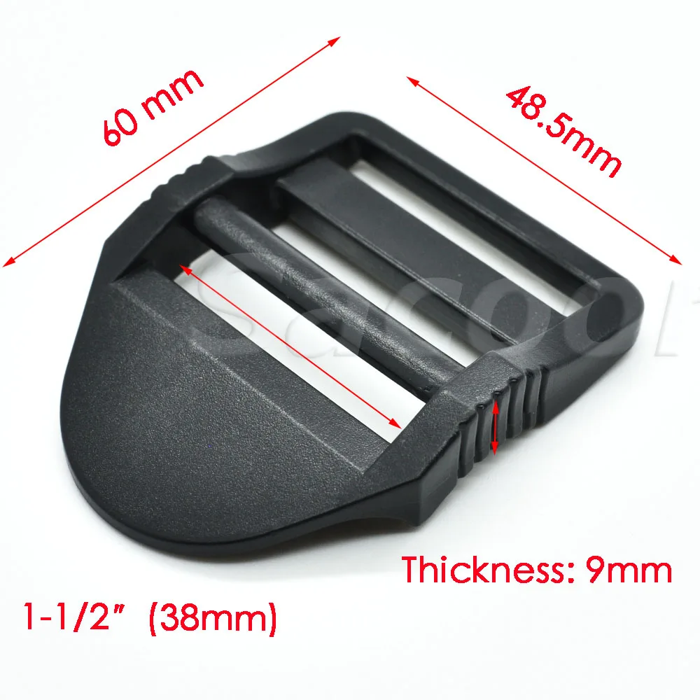 1pcs/pack Ladder Lock Slider Plastic Buckles Backpack Straps Webbin 20mm 26mm 31mm 38mm Black