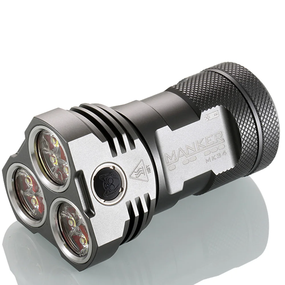  Manker MK34 Powerful Searchlight 8000LM 12x CREE XP-G3 LED / 6500LM 12x Nichia 219C LED Flashlight 
