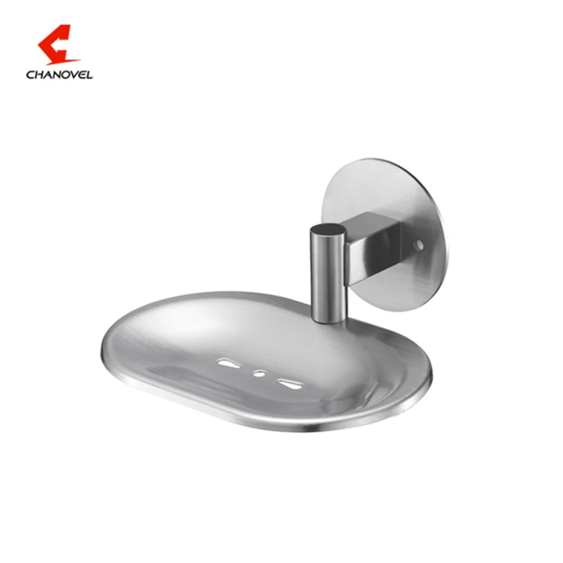 Günstig CHANOVEL Edelstahl Starken saugnapf Bad Seife Halter Dusche Seife Dish Halter Dusche Tablett Bad Zubehör