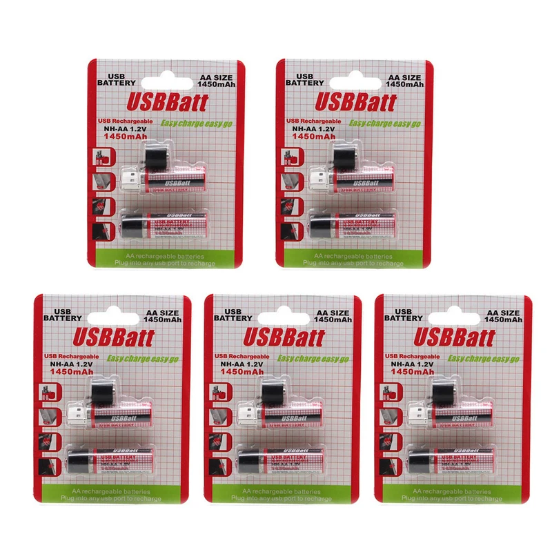 

LiitoKala 1.2V 1450MAH USB AA Battery Rechargeable Battery AA Nimh Battery 1450MAH USB AA With LED Indicator And Long Life