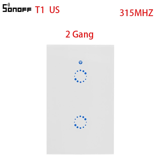 ITEAD Sonoff T1 ЕС Великобритания США Смарт Wi-Fi APP/Touch Управление настенный выключатель света 1/2/3 Gang 86 Тип стены сенсорный выключатель Умный дом - Комплект: T1 US  2C