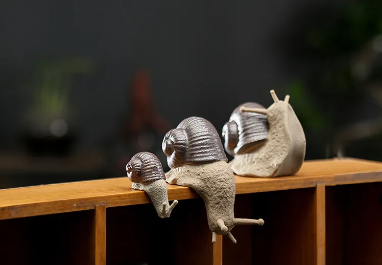 Garden Animals Ceramic Snail Bonsai Micro Landscape Garden Decoration Outdoor Potted Landscaping Decoration Garden Ornaments