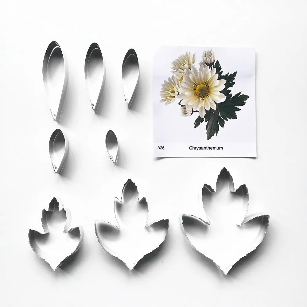 

Chrysanthemum Set Cutters Sugarcraft fondant flower clay Cutters cake decorating tools mold Cookie baking appliance