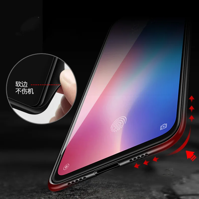 Aixuan Glass Case For Xiaomi mi 9/Mi9 Explorer/Xiaomi mi 9 SE Case painted Tempered Glass Silicon Protective full Cover Cases