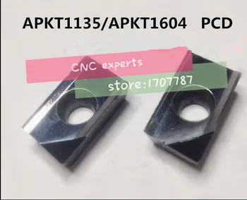

Free shipping 2PCS APKT1604PDER/APKT1135PDER PCD Inserts , CNC PCD Bits Suitable For Lathe Tools For Turning Tools